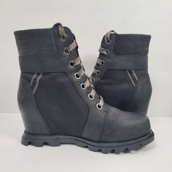 Sorel Joan of Arctic Wedge III Women's Black Boots NL4364-010 US Size 9 - Picture 5 of 10